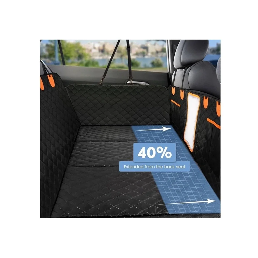 XWIDE Journey Joy Hard Bottom Dog Car Seat Cover Backseat Extender Waterproof